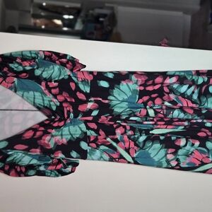 Floral Print Dress with Ruffle Sleeves